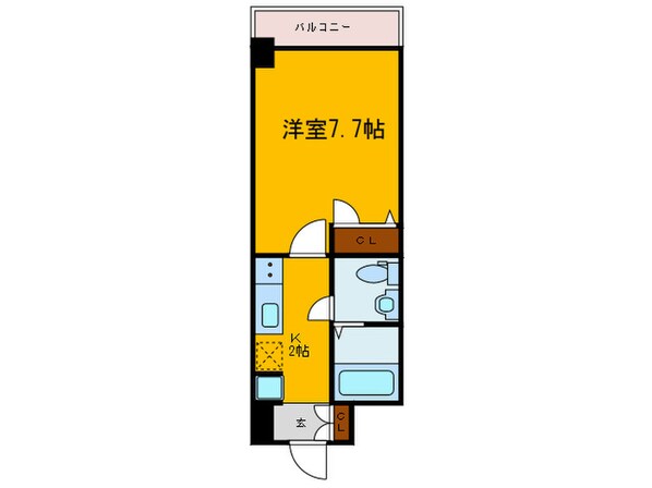 ﾗﾅｯﾌﾟｽｸｴｱ南堀江(402)の物件間取画像